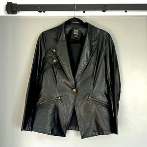 Clara Sun Woo Faux Leather Blazer Small